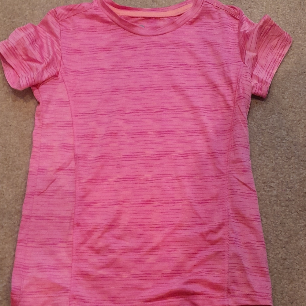 C9 by Champion Girls' Pink Heathered Performance Tee, Size M (7/8)